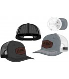 Stocked Trucker Mesh Leather Patch USA Flag Cap - LWLPFC