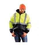 Wind & Water Proof, Insulated, Hiviz Rain Bomber Jacket  LWHVZJKT