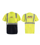 Moisture Wicking Birdseye, Hi-Viz Pocket T-Shirt (front, black bottom) LWHIVZBB