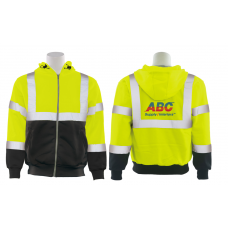 Hi-Viz Full Zip Hoodie (front, black bottom) LWZIPHVZ Hi-Viz Full Zip Hoodie (front, black bottom) LWZIPHVZ