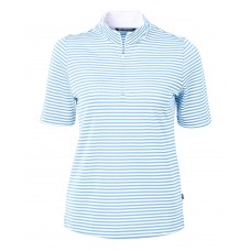 Cutter & Buck Ladies Virtue Pique Stripe Half Zip LWLCK00157