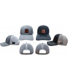 Stocked Trucker Mesh Leather Patch USA Flag Cap - OLWLPFC