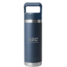 YETI Rambler 18oz Water Bottle with Color-Matched Straw Cap WBLWYTR18CSB